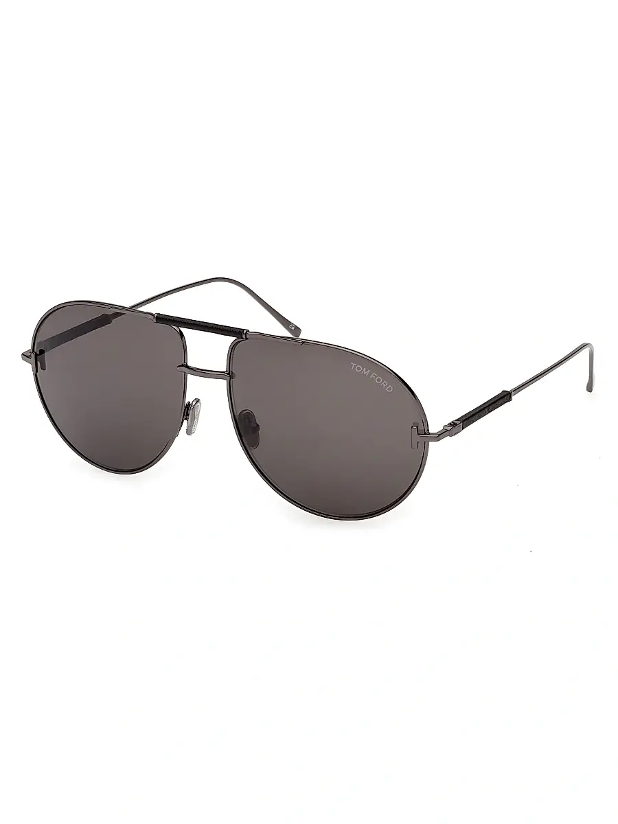 Tom Ford Men's Lou 62MM Aviator Sunglasses - Dark Gunmetal | Image 1 Tom Ford Men's Lou 62MM Aviator Sunglasses - Dark Gunmetal | Image 1