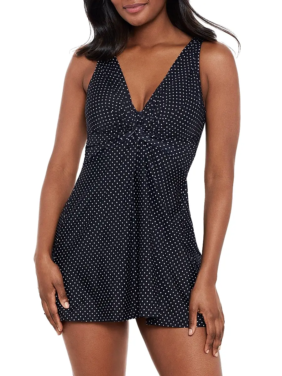 Miraclesuit Swim Women's Pin Point Marais Polka Dot Swim Dress | Thumbnail 2 Miraclesuit Swim Women's Pin Point Marais Polka Dot Swim Dress | Thumbnail 2
