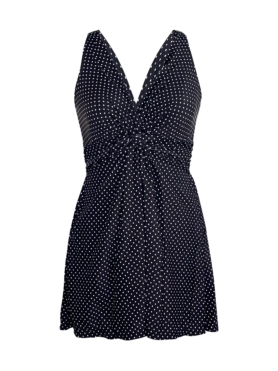 Miraclesuit Swim Women's Pin Point Marais Polka Dot Swim Dress - Black White | Image 1 Miraclesuit Swim Women's Pin Point Marais Polka Dot Swim Dress - Black White | Image 1