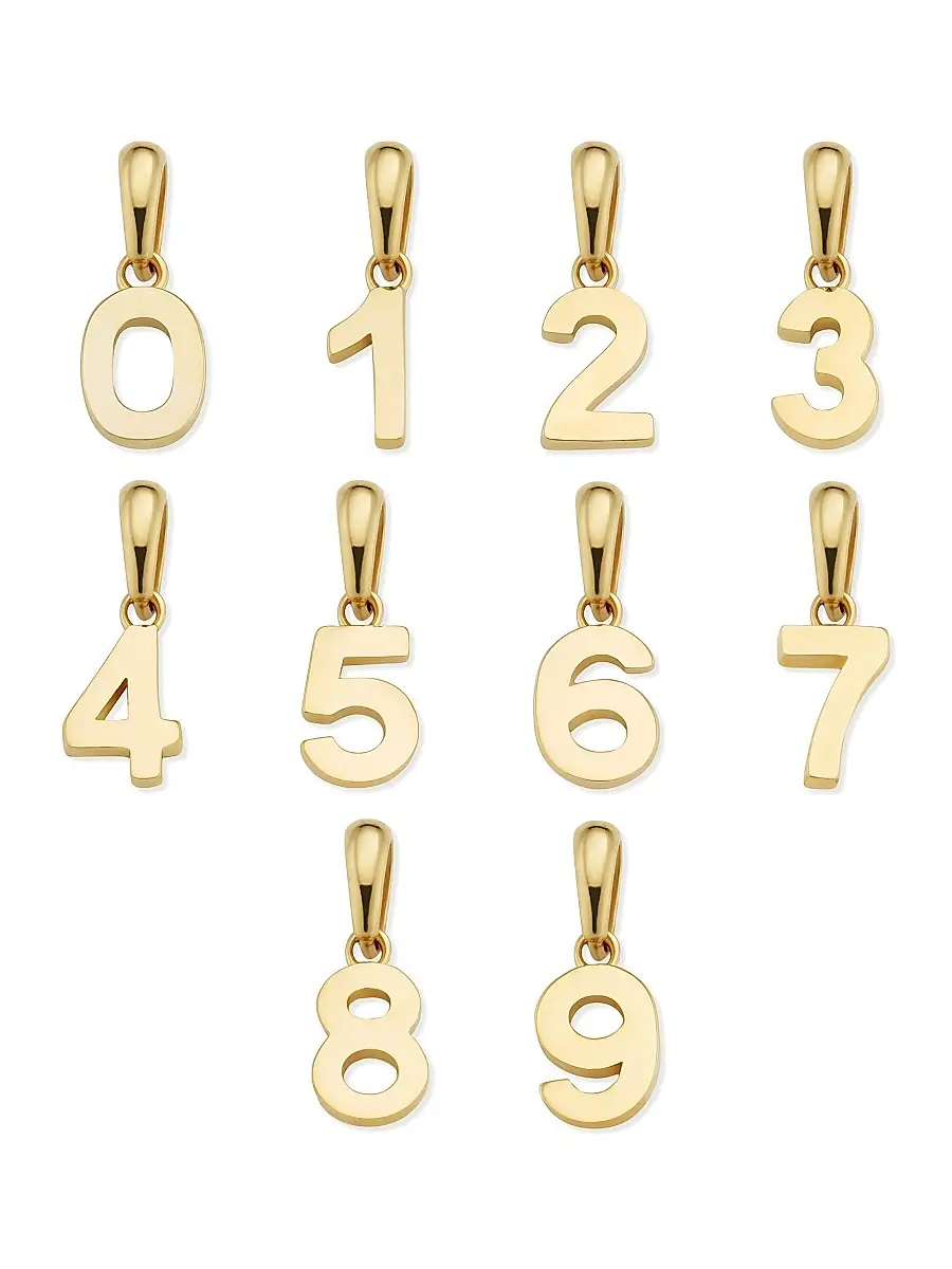 Oradina Women's 14K Yellow Gold My Number Pendant Charm - Number 4 Gold | Thumbnail 2 Oradina Women's 14K Yellow Gold My Number Pendant Charm - Number 4 Gold | Thumbnail 2