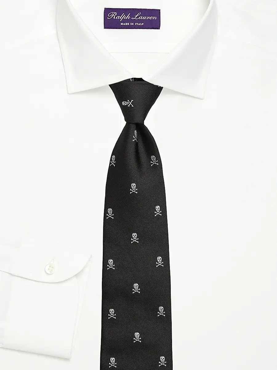 Ralph Lauren Purple Label Men's Skull Crossbones Silk Tie | Thumbnail 2 Ralph Lauren Purple Label Men's Skull Crossbones Silk Tie | Thumbnail 2
