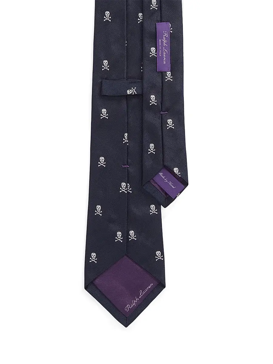 Ralph Lauren Purple Label Men's Skull Crossbones Silk Tie | Thumbnail 4 Ralph Lauren Purple Label Men's Skull Crossbones Silk Tie | Thumbnail 4