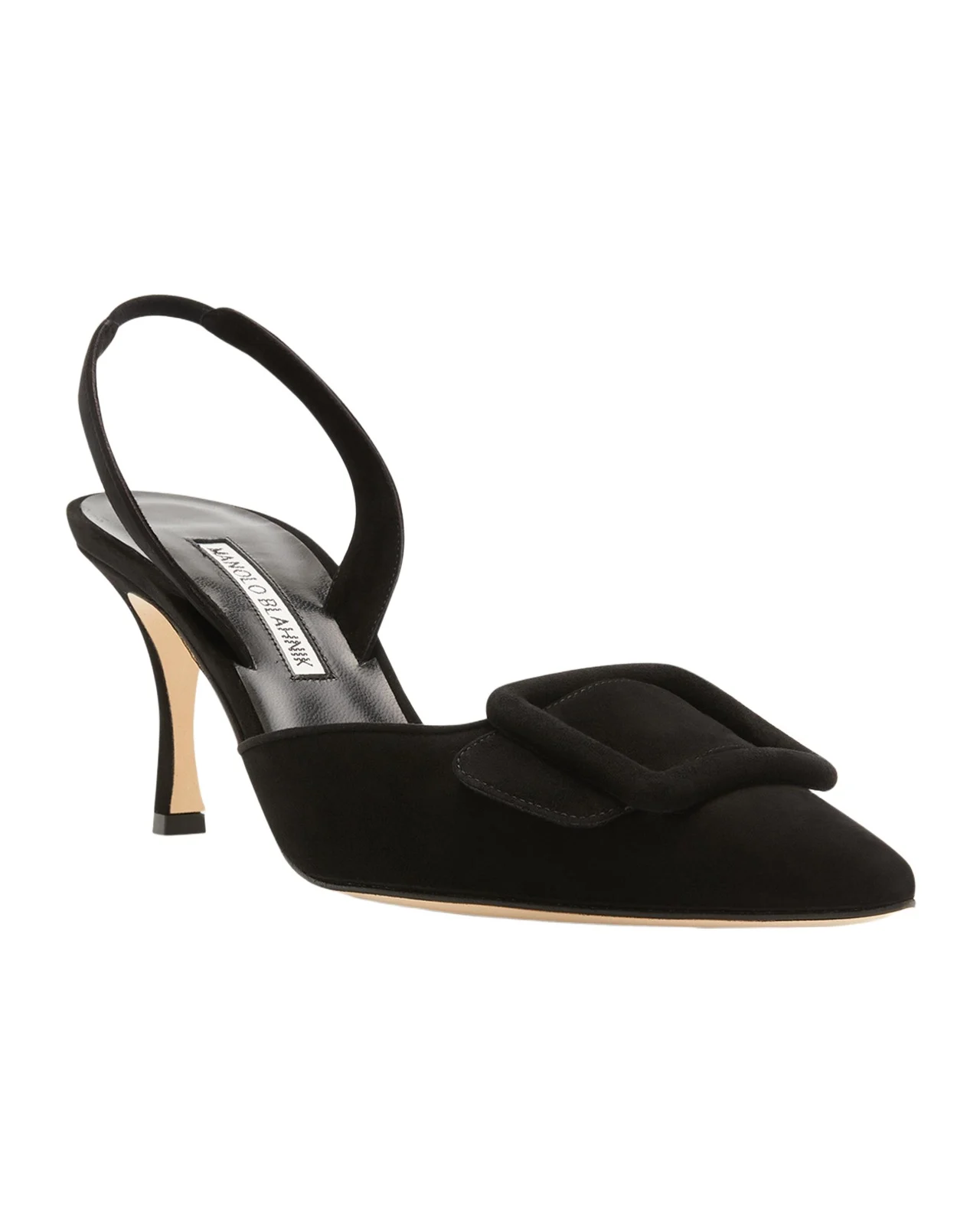 Maysli Suede Buckle Halter Pumps