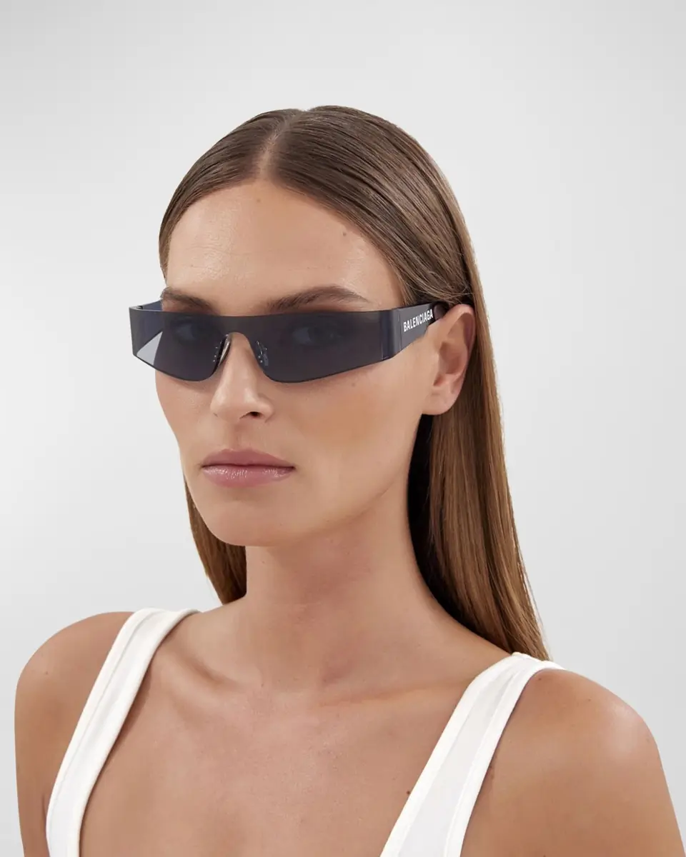 Balenciaga Mirrored Rimless Wrap Sunglasses | Thumbnail 4 Balenciaga Mirrored Rimless Wrap Sunglasses | Thumbnail 4