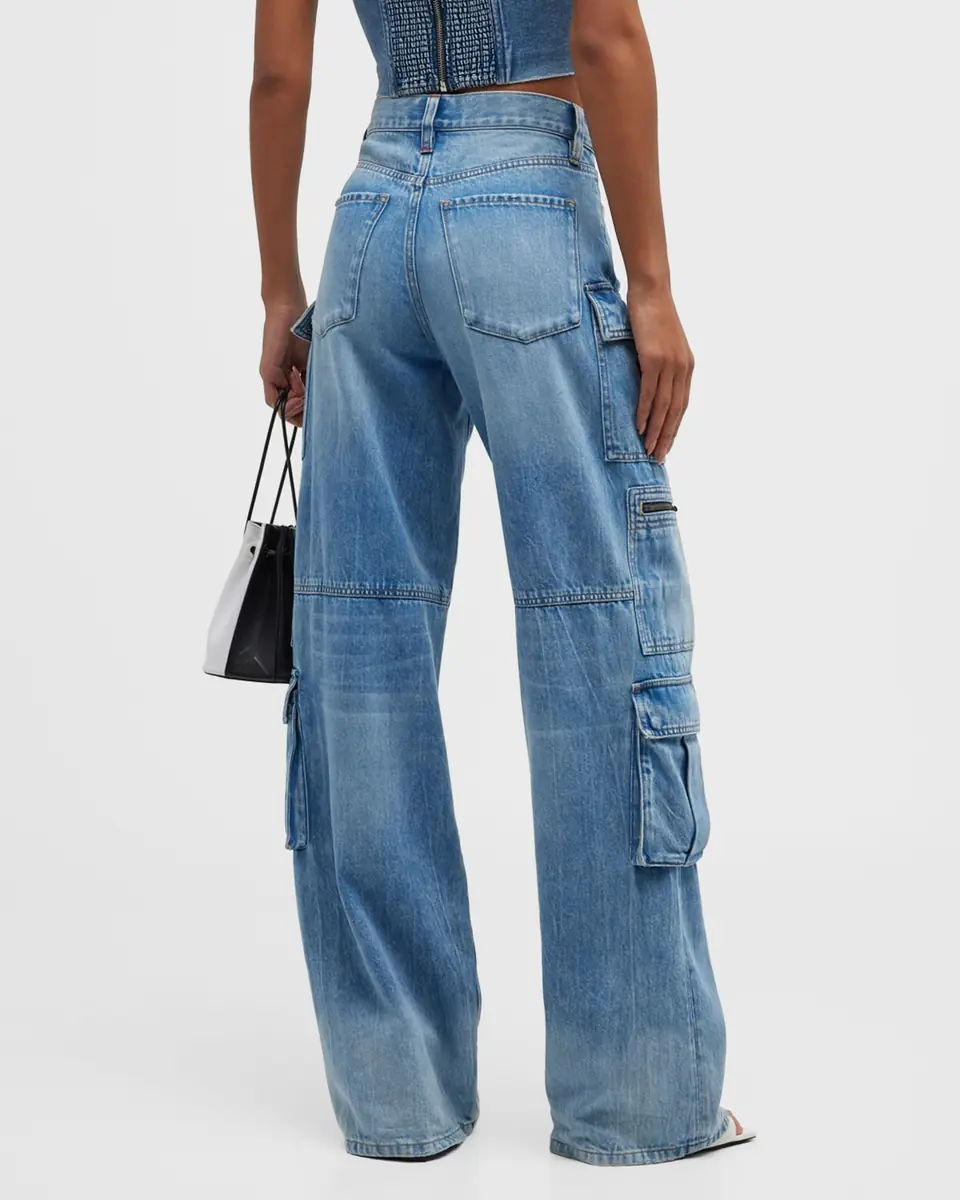 Alice + Olivia Cay Baggy Denim Cargo Pants | Thumbnail 2 Alice + Olivia Cay Baggy Denim Cargo Pants | Thumbnail 2