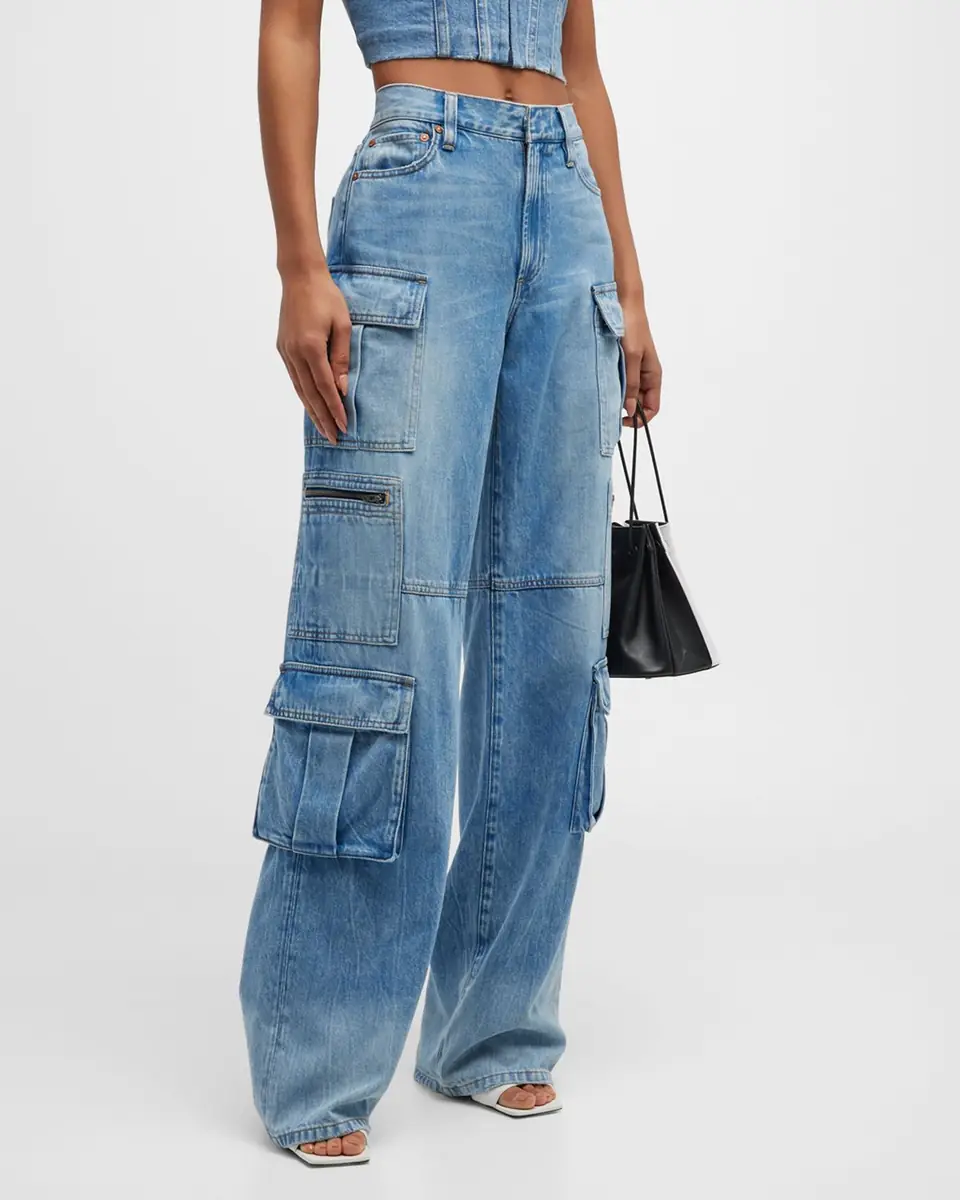 Alice + Olivia Cay Baggy Denim Cargo Pants | Thumbnail 3 Alice + Olivia Cay Baggy Denim Cargo Pants | Thumbnail 3