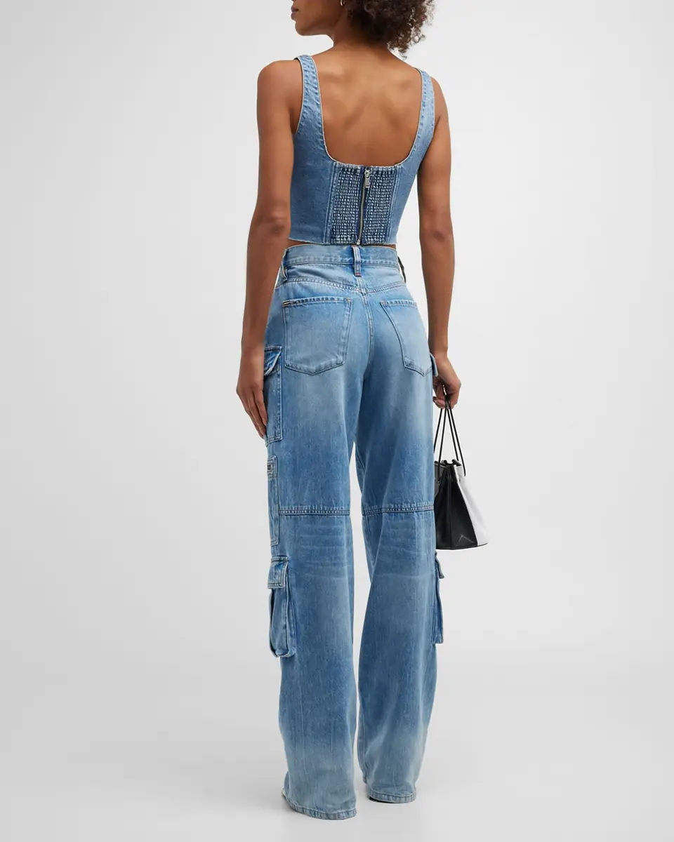 Alice + Olivia Cay Baggy Denim Cargo Pants | Thumbnail 6 Alice + Olivia Cay Baggy Denim Cargo Pants | Thumbnail 6