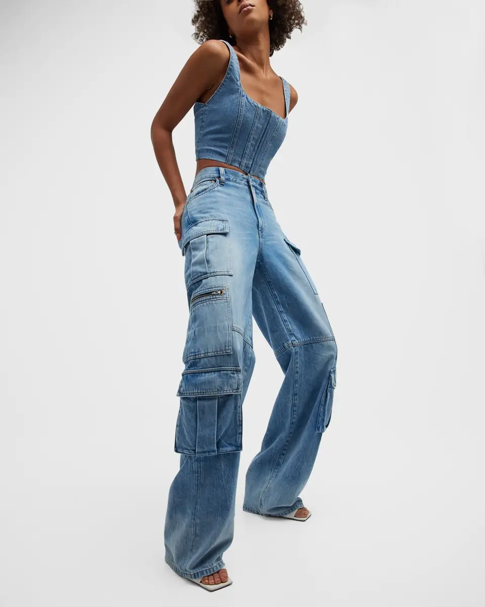 Alice + Olivia Cay Baggy Denim Cargo Pants | Thumbnail 7 Alice + Olivia Cay Baggy Denim Cargo Pants | Thumbnail 7