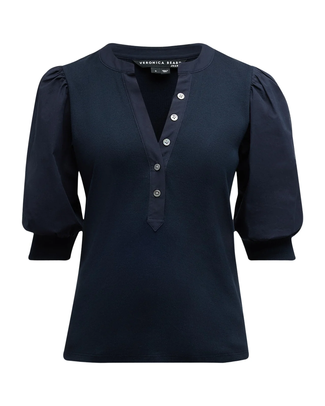 Coralee Puff Sleeve Button-Front Top Coralee Puff Sleeve Button-Front Top