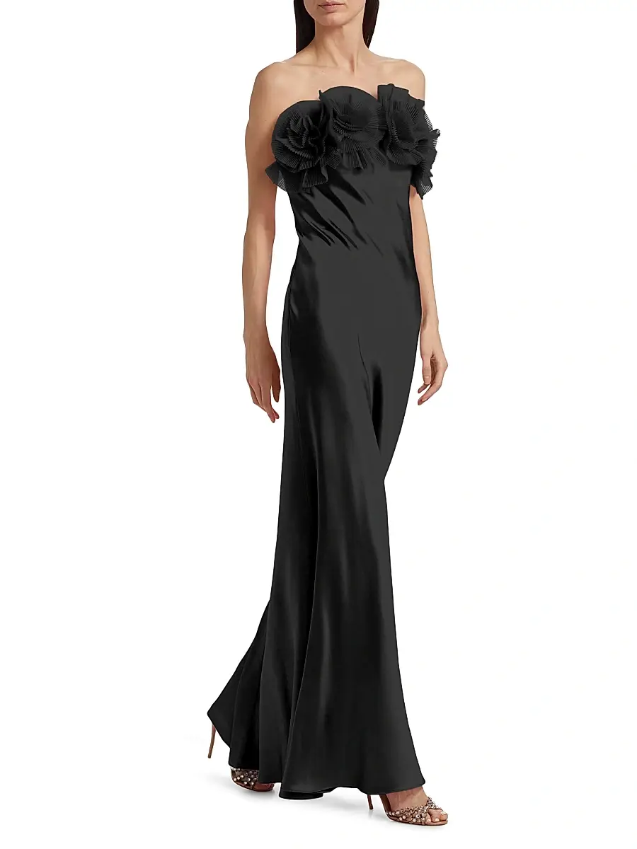 As It May Women's Lisette Organza Rosette Satin Strapless A-Line Gown | Thumbnail 2 As It May Women's Lisette Organza Rosette Satin Strapless A-Line Gown | Thumbnail 2