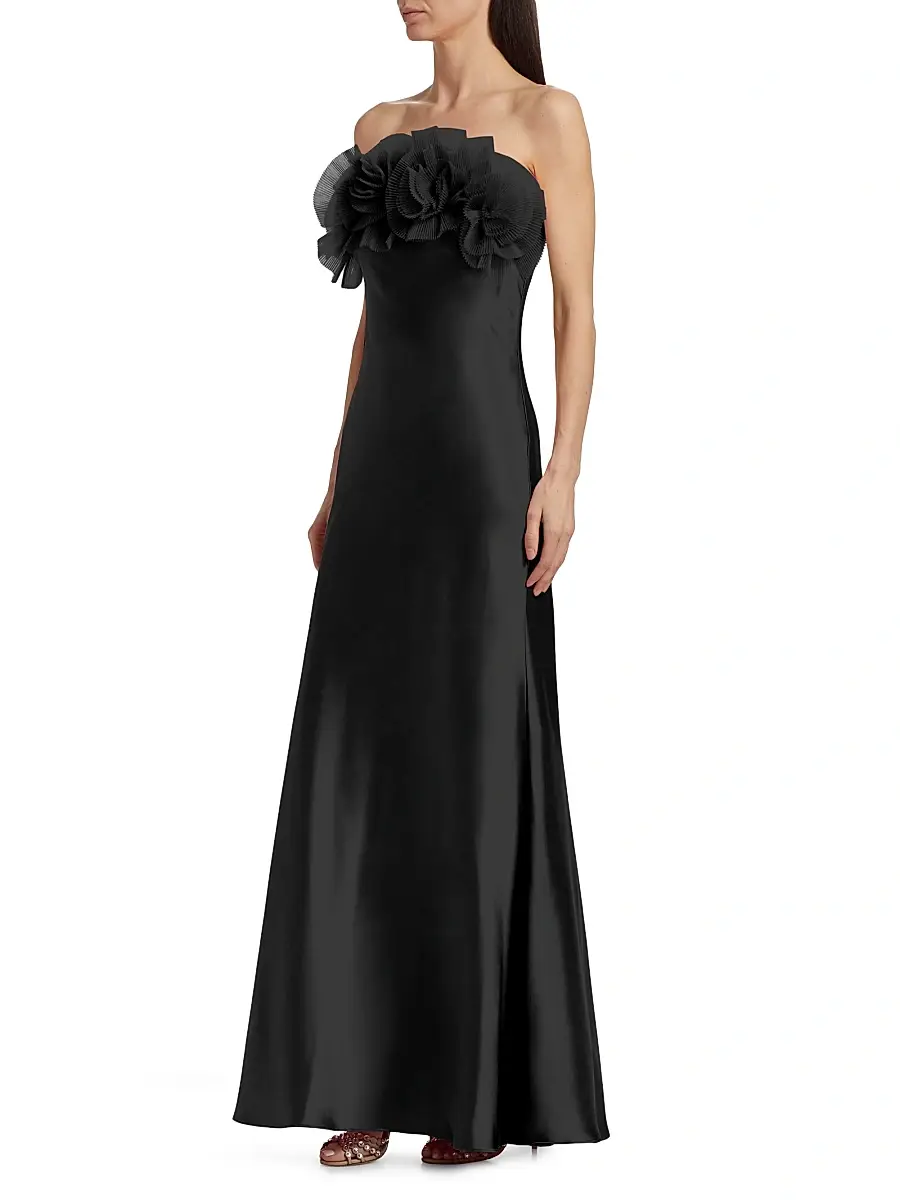 As It May Women's Lisette Organza Rosette Satin Strapless A-Line Gown | Thumbnail 4 As It May Women's Lisette Organza Rosette Satin Strapless A-Line Gown | Thumbnail 4