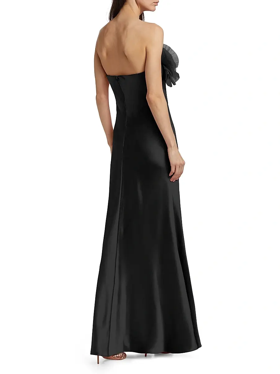 As It May Women's Lisette Organza Rosette Satin Strapless A-Line Gown | Thumbnail 5 As It May Women's Lisette Organza Rosette Satin Strapless A-Line Gown | Thumbnail 5