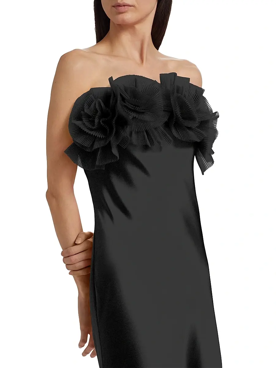 As It May Women's Lisette Organza Rosette Satin Strapless A-Line Gown | Thumbnail 6 As It May Women's Lisette Organza Rosette Satin Strapless A-Line Gown | Thumbnail 6