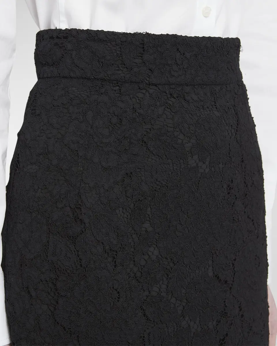 Dolce & Gabbana Lace Scalloped-Hem Midi Skirt | Thumbnail 5