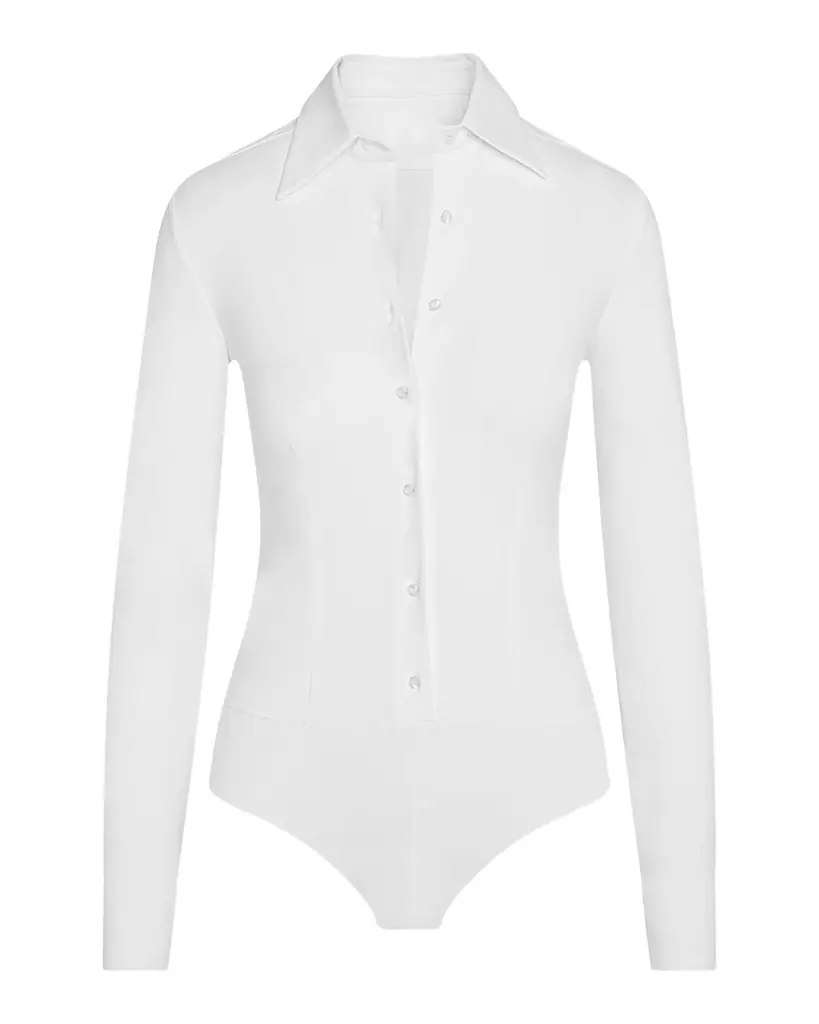Commando Button-Front Oxford Bodysuit
