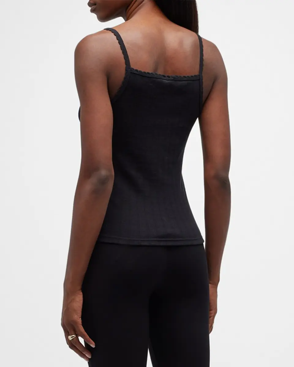 LESET Cotton Pointelle Scalloped Tank Top | Thumbnail 3 LESET Cotton Pointelle Scalloped Tank Top | Thumbnail 3