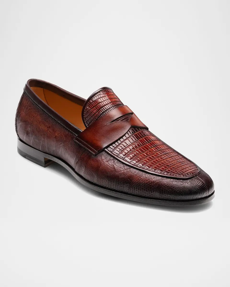 Magnanni Men's Vincente Lizard Penny Loafers | Thumbnail 2 Magnanni Men's Vincente Lizard Penny Loafers | Thumbnail 2