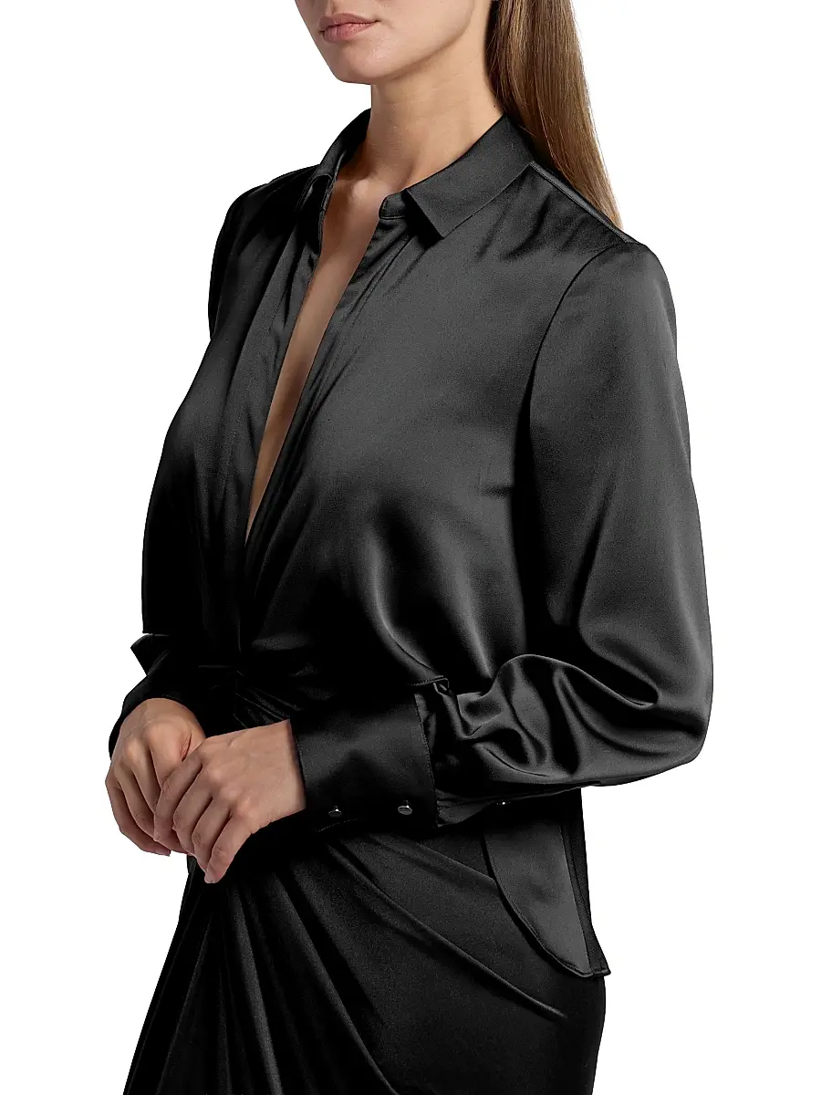 Halston Women's Katrine Mix Media Draped Gown | Thumbnail 6
