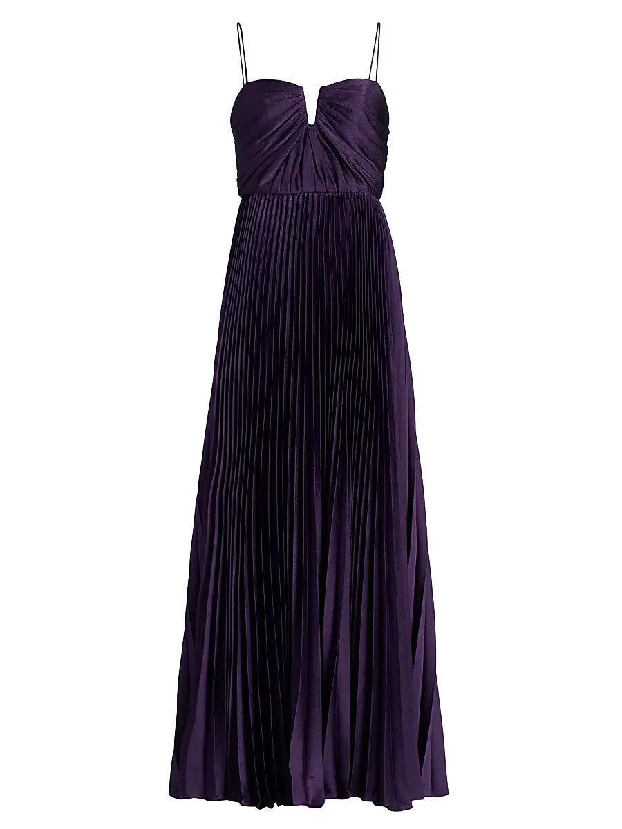 As It May Women's Annna Hammered Satin Gown - Dark Plum | Image 1 As It May Women's Annna Hammered Satin Gown - Dark Plum | Image 1