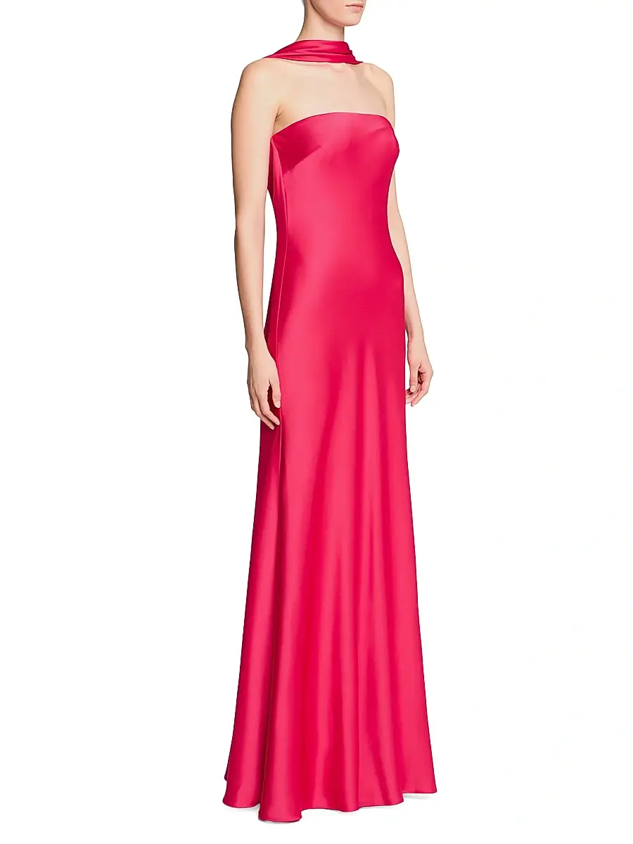 Halston Women's Vali Crepe Cowlback Gown | Thumbnail 3 Halston Women's Vali Crepe Cowlback Gown | Thumbnail 3