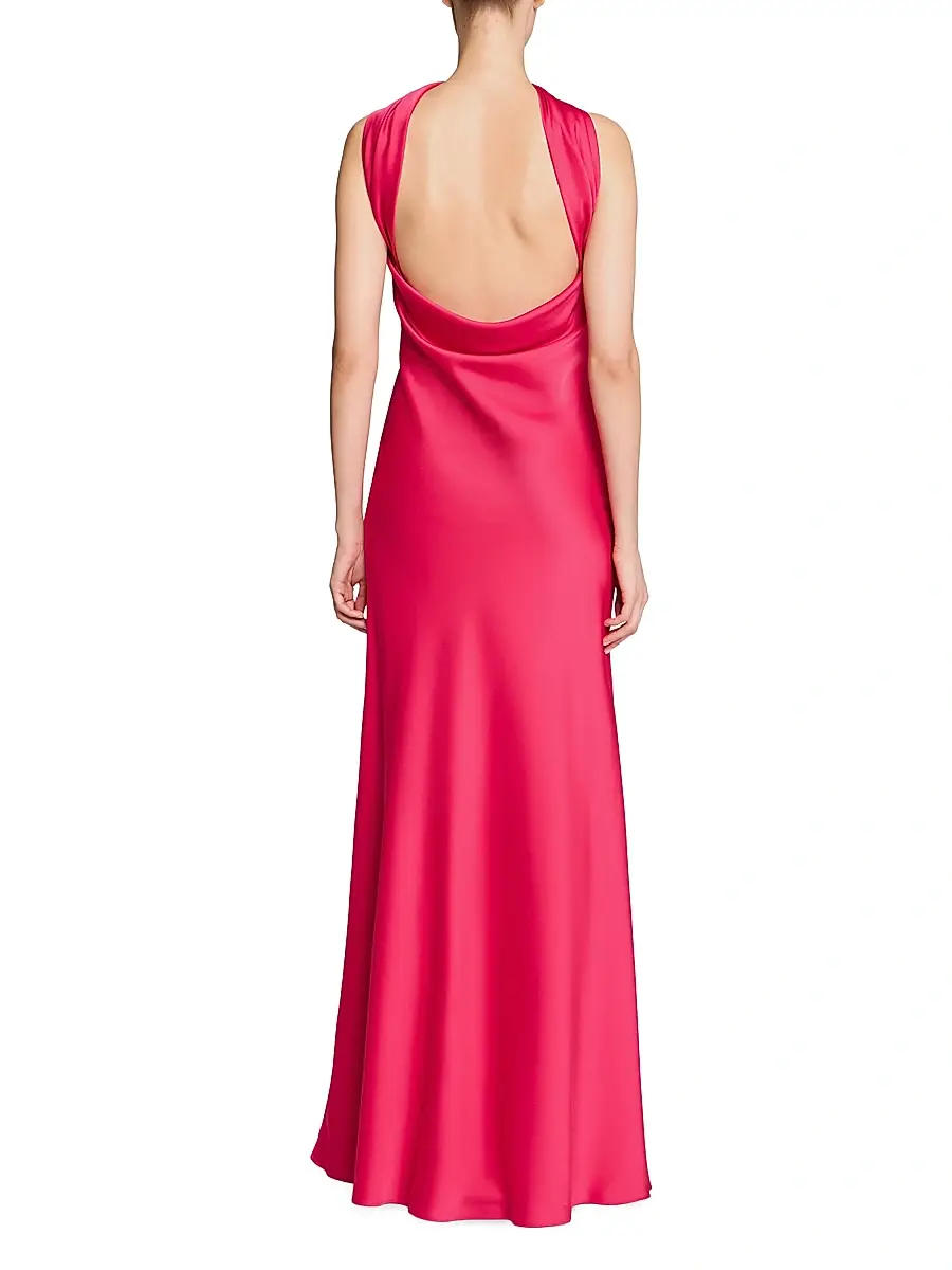 Halston Women's Vali Crepe Cowlback Gown | Thumbnail 4 Halston Women's Vali Crepe Cowlback Gown | Thumbnail 4