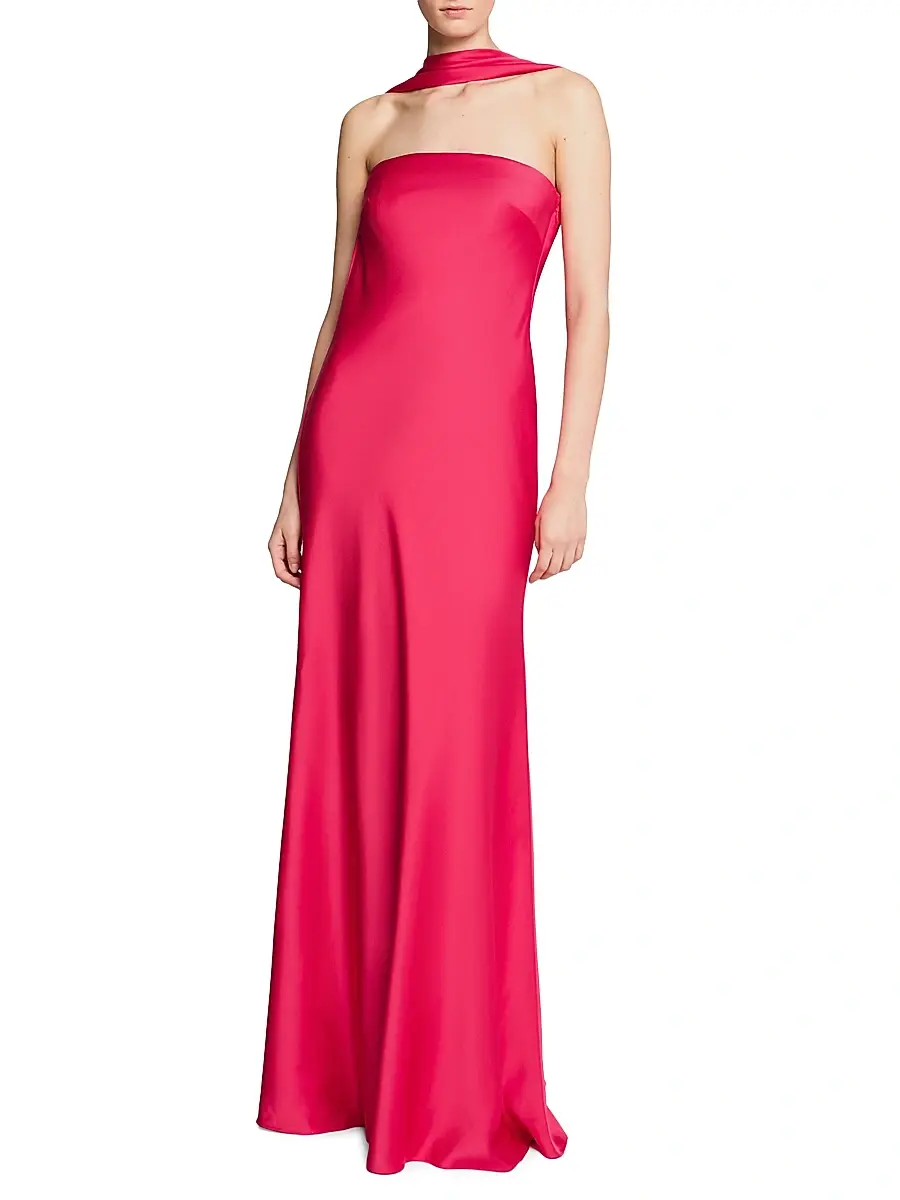 Halston Women's Vali Crepe Cowlback Gown | Thumbnail 5 Halston Women's Vali Crepe Cowlback Gown | Thumbnail 5