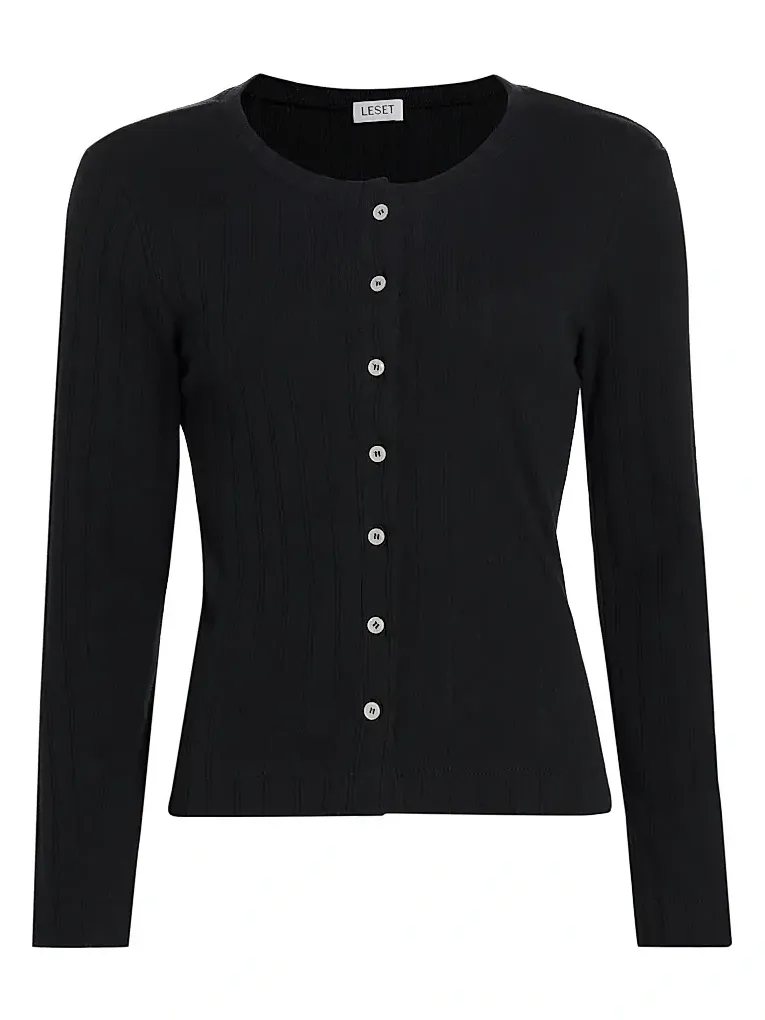 Women's Pointelle-Knit Cotton Cardigan