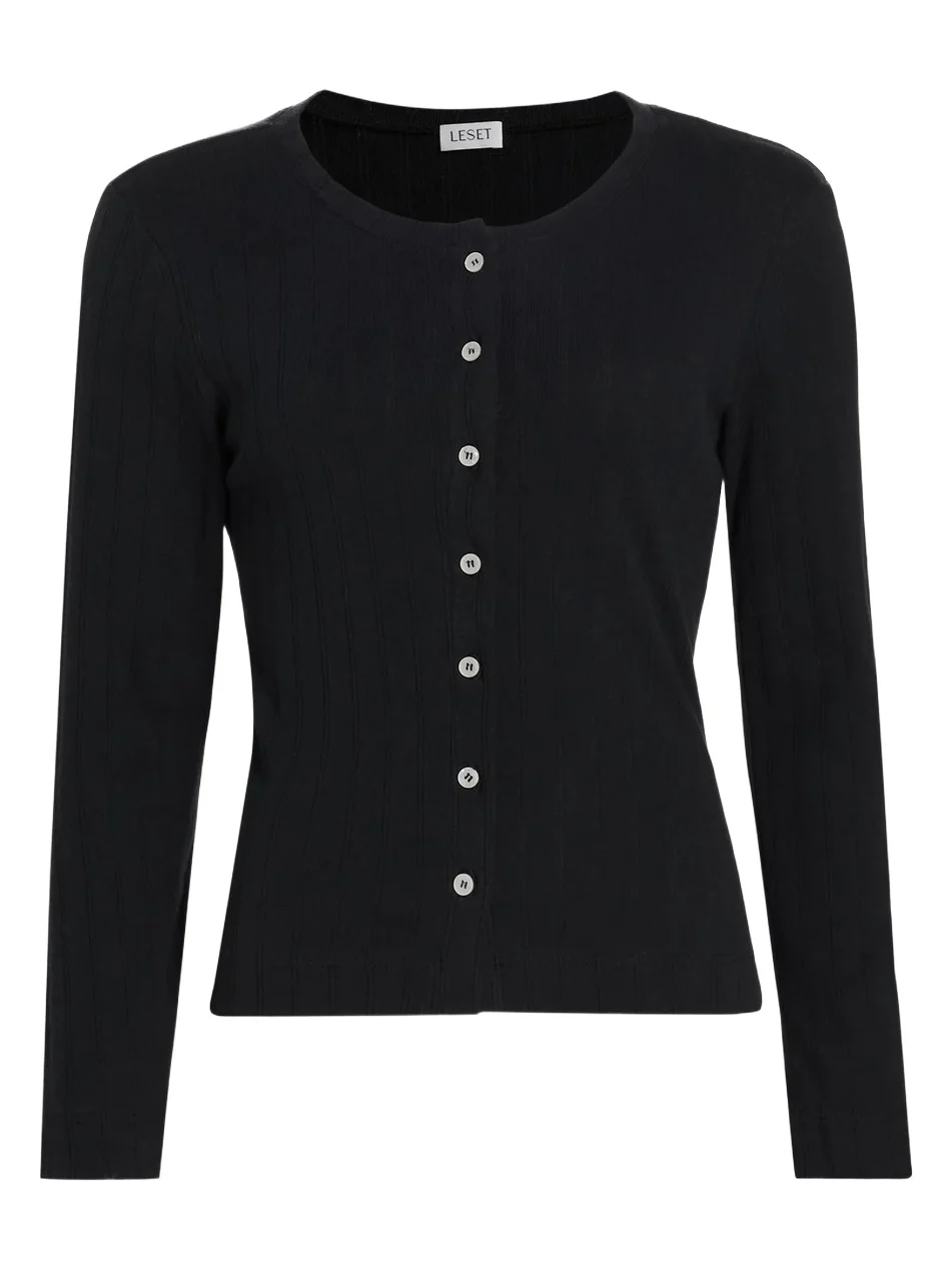 Women's Pointelle-Knit Cotton Cardigan Women's Pointelle-Knit Cotton Cardigan