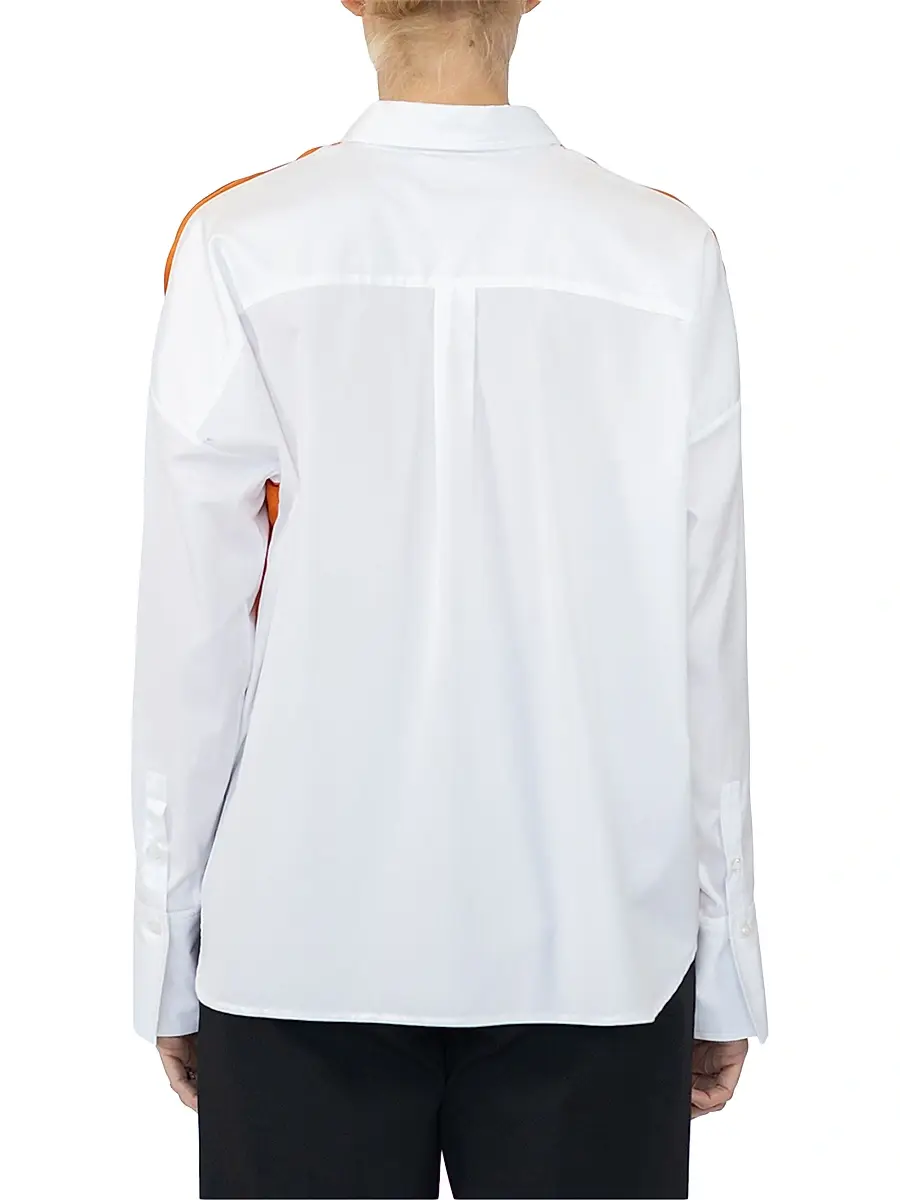 Callas Milano Women's Sirene Silk Scarf Front Shirt - White Orange | Thumbnail 4