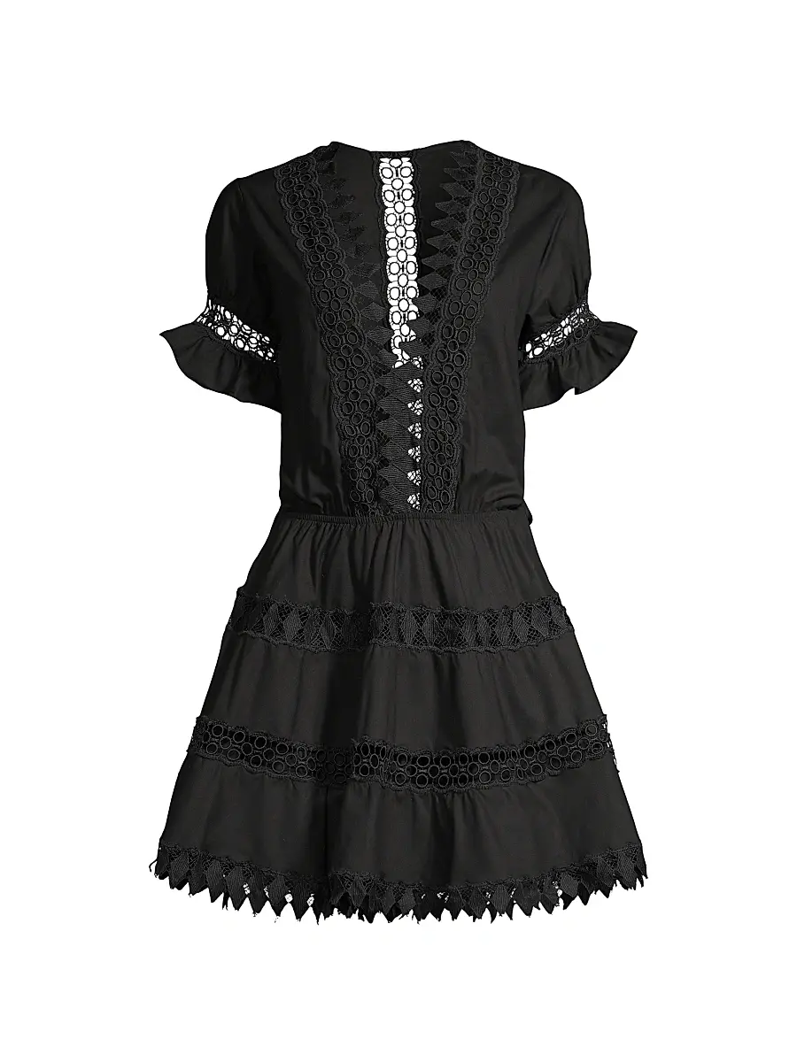 Peixoto Women's Ora Embroidered Mini Dress - Black - Size Large | Image 1 Peixoto Women's Ora Embroidered Mini Dress - Black - Size Large | Image 1