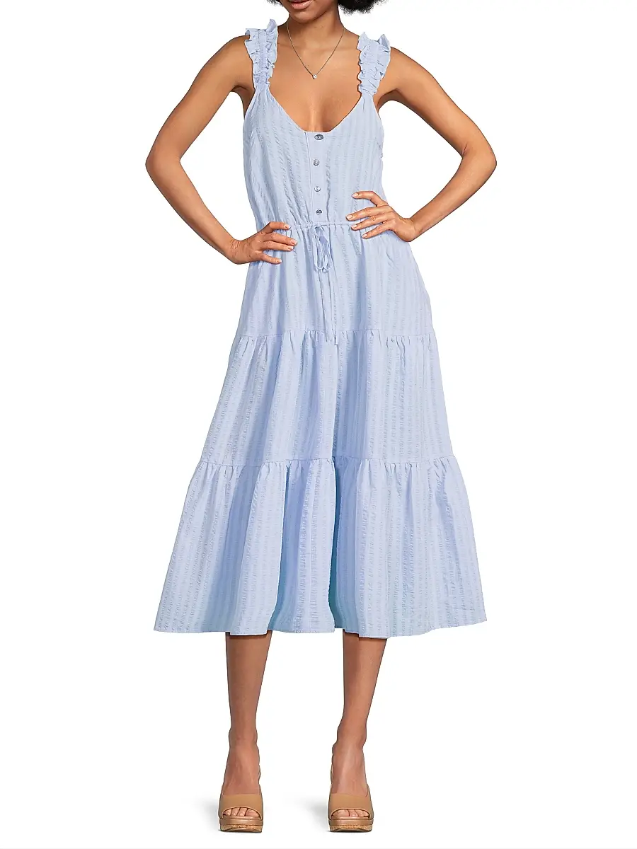 Harshman Women's Ophelia Seersucker Midi-Dress | Thumbnail 2 Harshman Women's Ophelia Seersucker Midi-Dress | Thumbnail 2