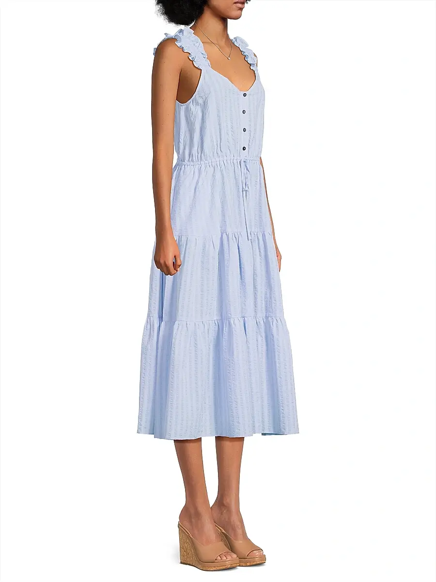 Harshman Women's Ophelia Seersucker Midi-Dress | Thumbnail 4 Harshman Women's Ophelia Seersucker Midi-Dress | Thumbnail 4