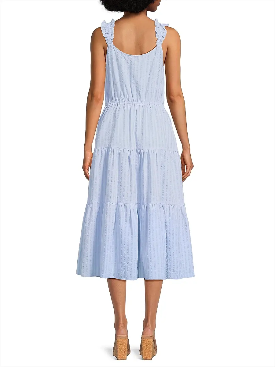 Harshman Women's Ophelia Seersucker Midi-Dress | Thumbnail 5 Harshman Women's Ophelia Seersucker Midi-Dress | Thumbnail 5