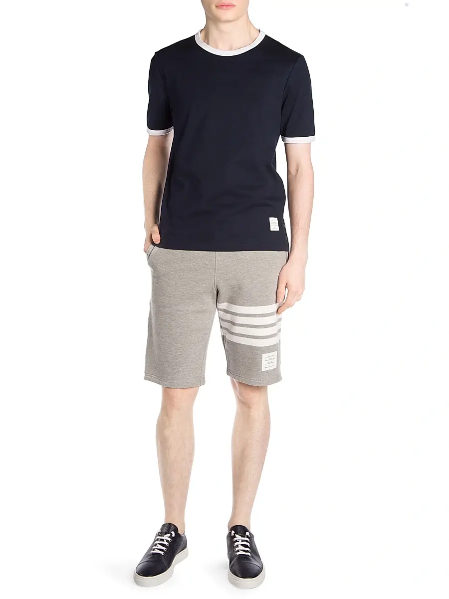 Thom Browne Men's Classic Drawstring Cotton Sweatshorts | Thumbnail 2 Thom Browne Men's Classic Drawstring Cotton Sweatshorts | Thumbnail 2