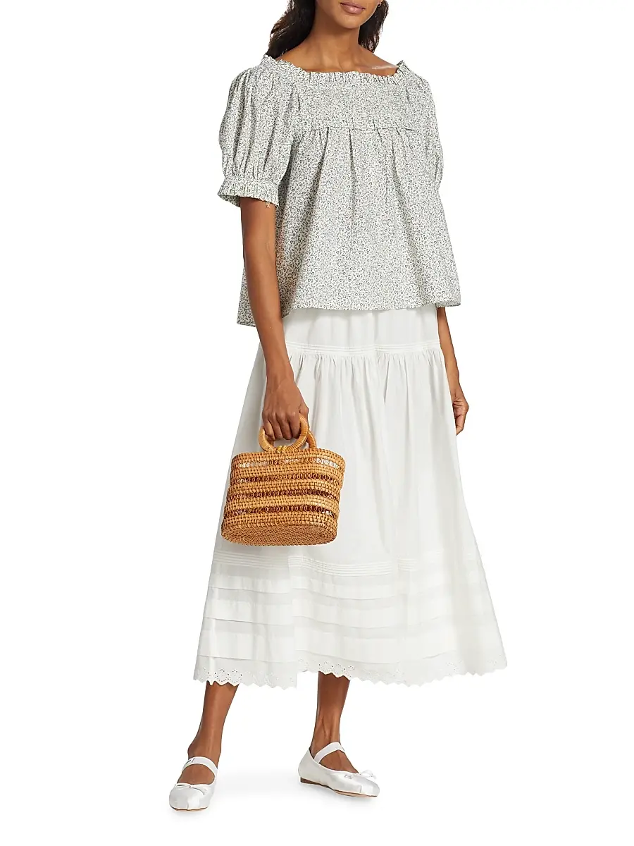 DÔEN Women's Sebastiane Tiered Cotton Maxi Skirt | Thumbnail 2 DÔEN Women's Sebastiane Tiered Cotton Maxi Skirt | Thumbnail 2