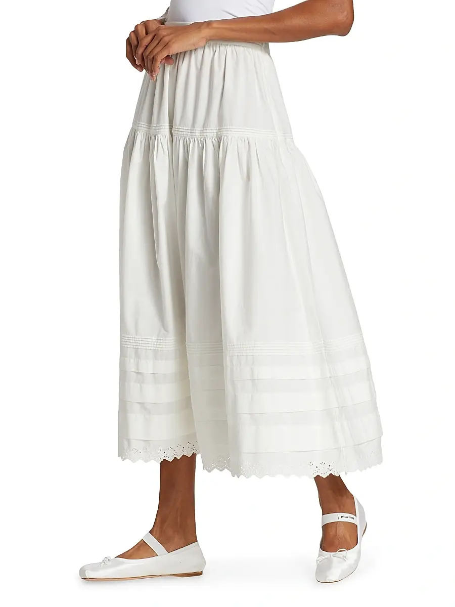DÔEN Women's Sebastiane Tiered Cotton Maxi Skirt | Thumbnail 4 DÔEN Women's Sebastiane Tiered Cotton Maxi Skirt | Thumbnail 4