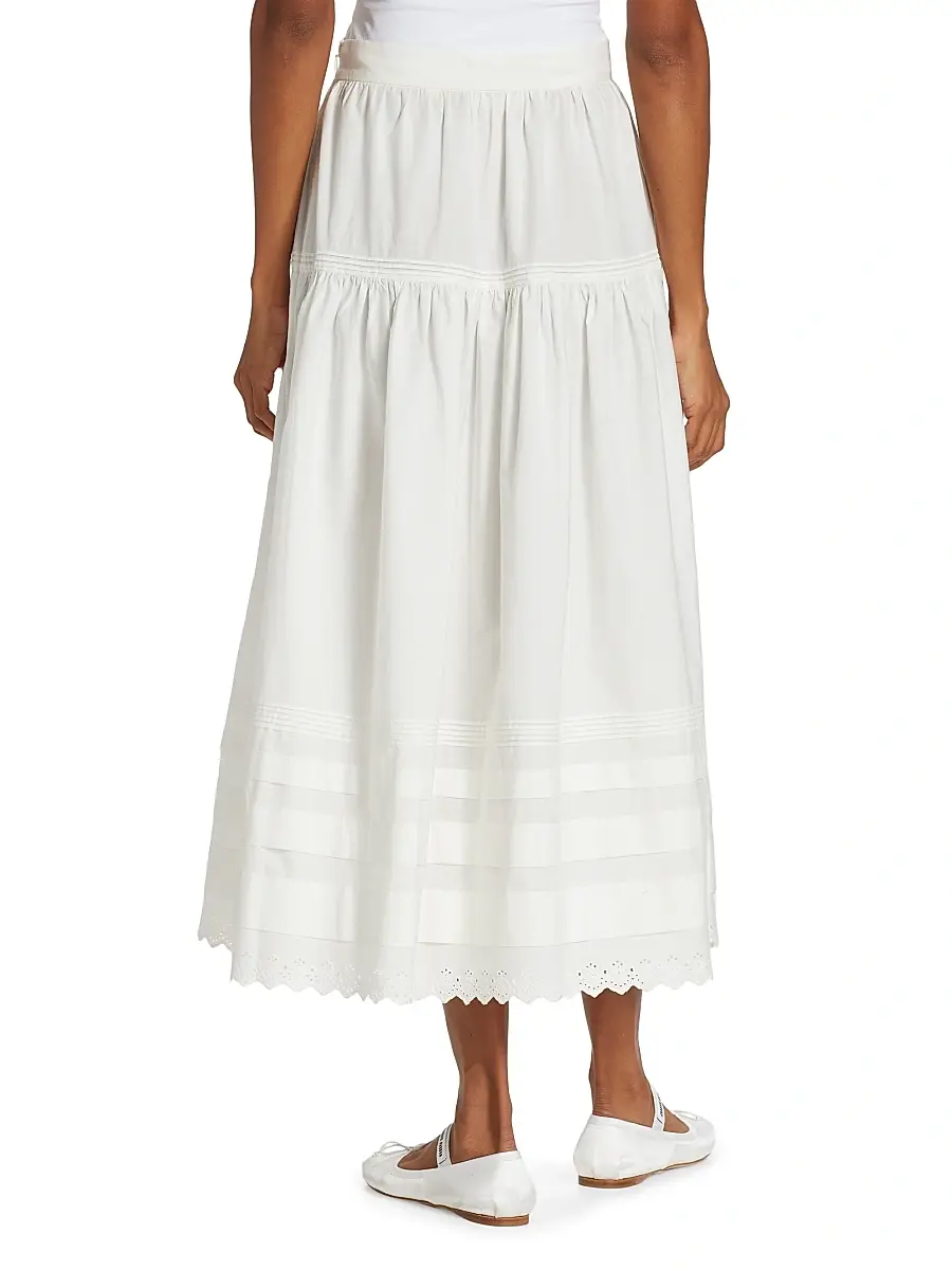 DÔEN Women's Sebastiane Tiered Cotton Maxi Skirt | Thumbnail 5 DÔEN Women's Sebastiane Tiered Cotton Maxi Skirt | Thumbnail 5