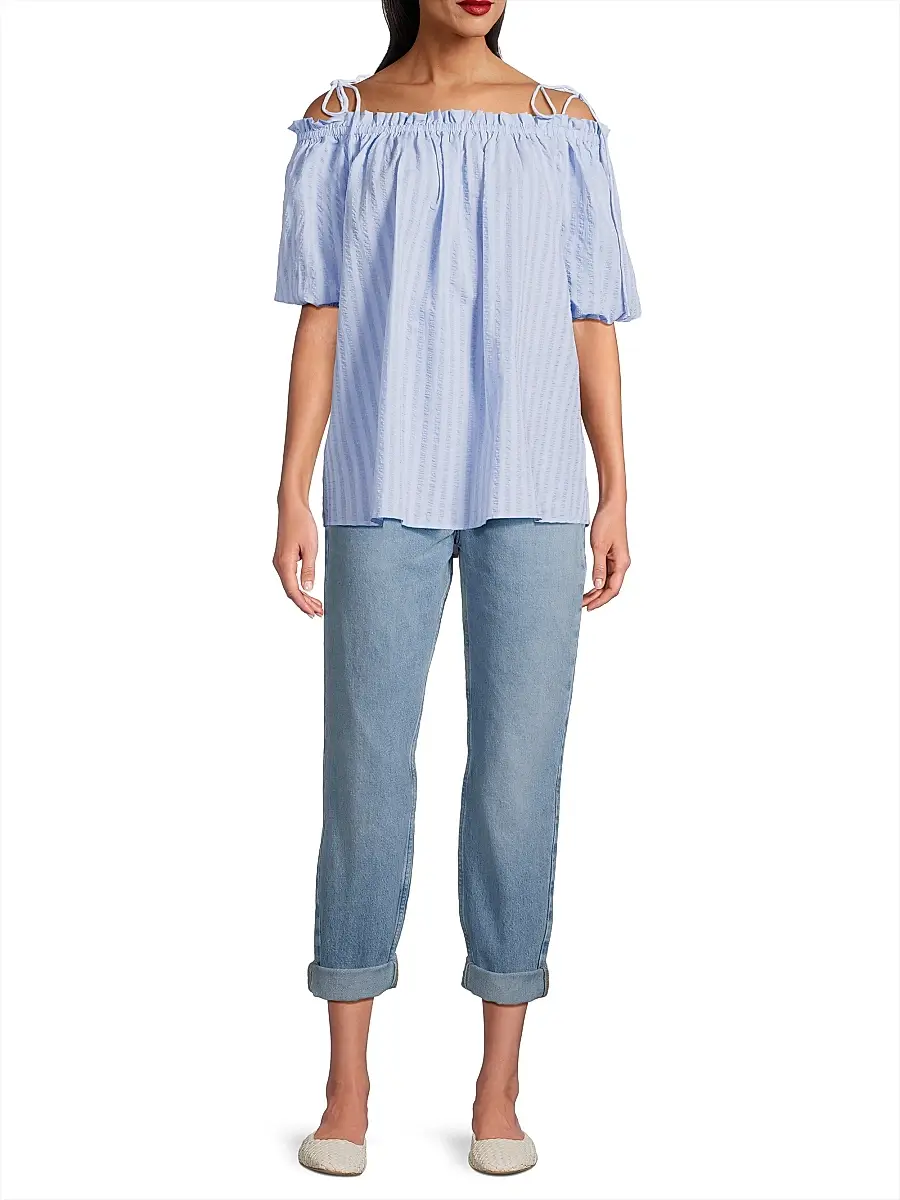Harshman Women's Harmony Cotton Seersucker Top | Thumbnail 2 Harshman Women's Harmony Cotton Seersucker Top | Thumbnail 2