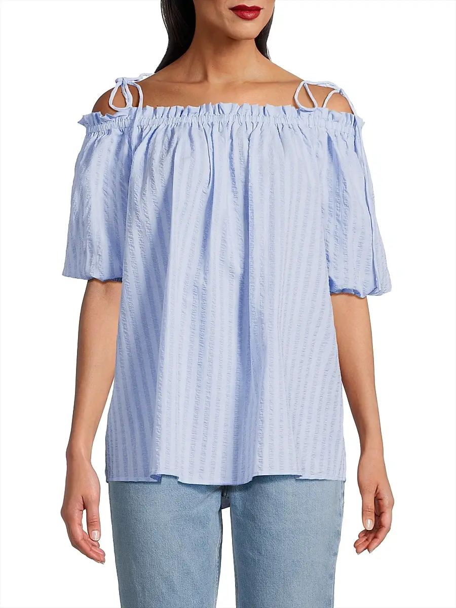 Harshman Women's Harmony Cotton Seersucker Top | Thumbnail 3 Harshman Women's Harmony Cotton Seersucker Top | Thumbnail 3