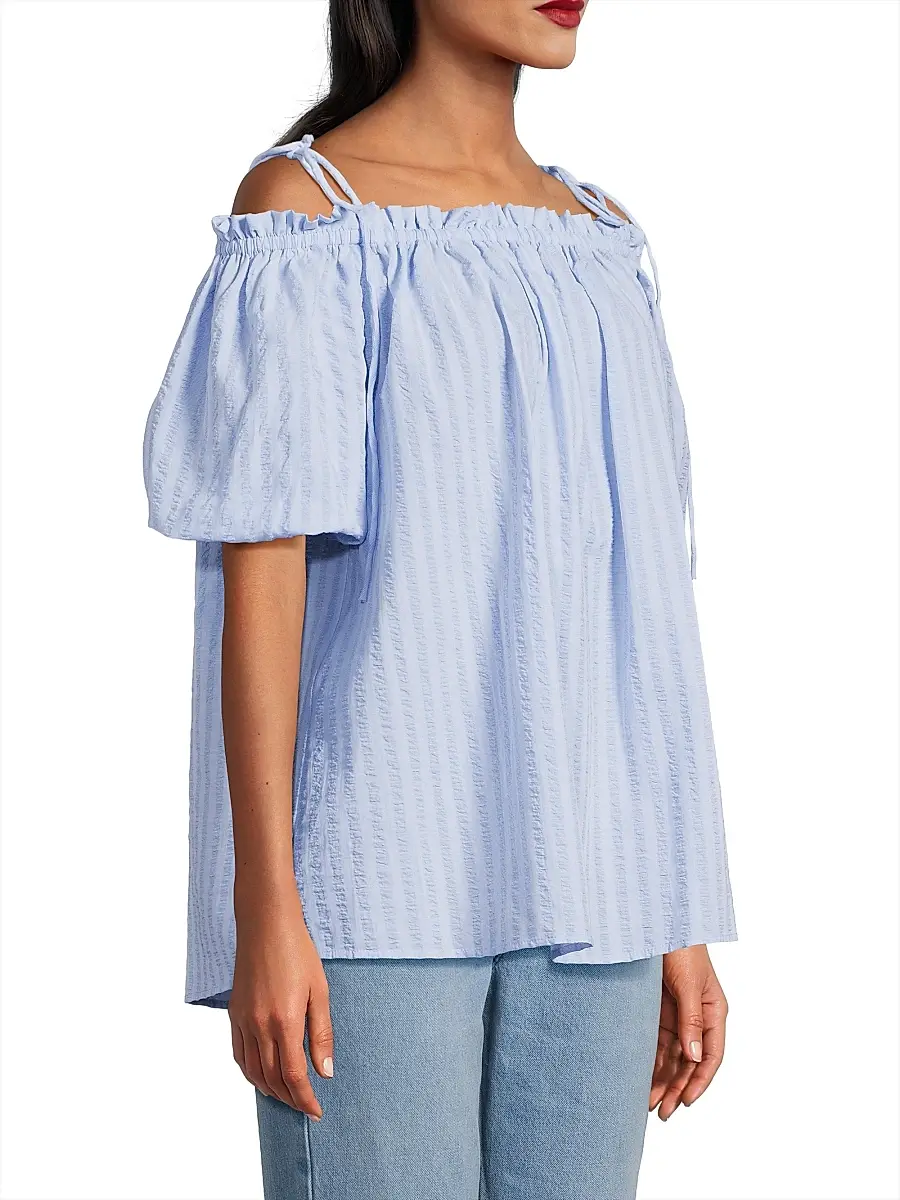 Harshman Women's Harmony Cotton Seersucker Top | Thumbnail 4 Harshman Women's Harmony Cotton Seersucker Top | Thumbnail 4