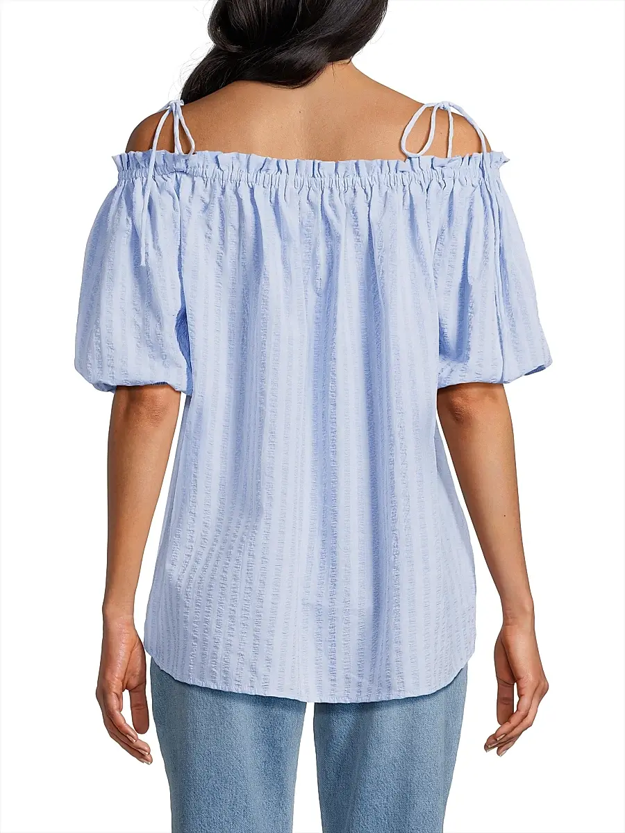 Harshman Women's Harmony Cotton Seersucker Top | Thumbnail 5 Harshman Women's Harmony Cotton Seersucker Top | Thumbnail 5