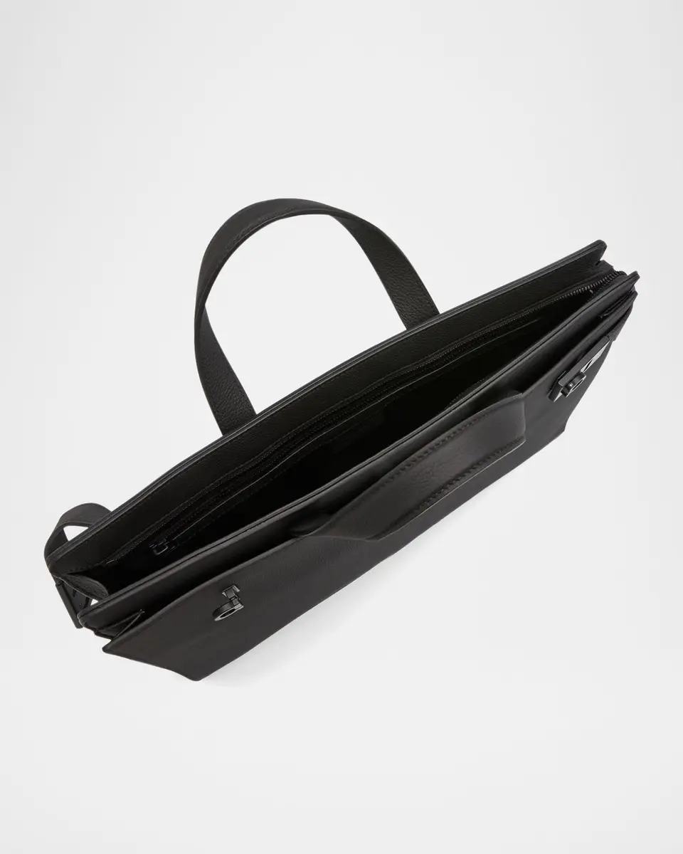 Ferragamo Men's Medium Leather Briefcase | Thumbnail 2 Ferragamo Men's Medium Leather Briefcase | Thumbnail 2