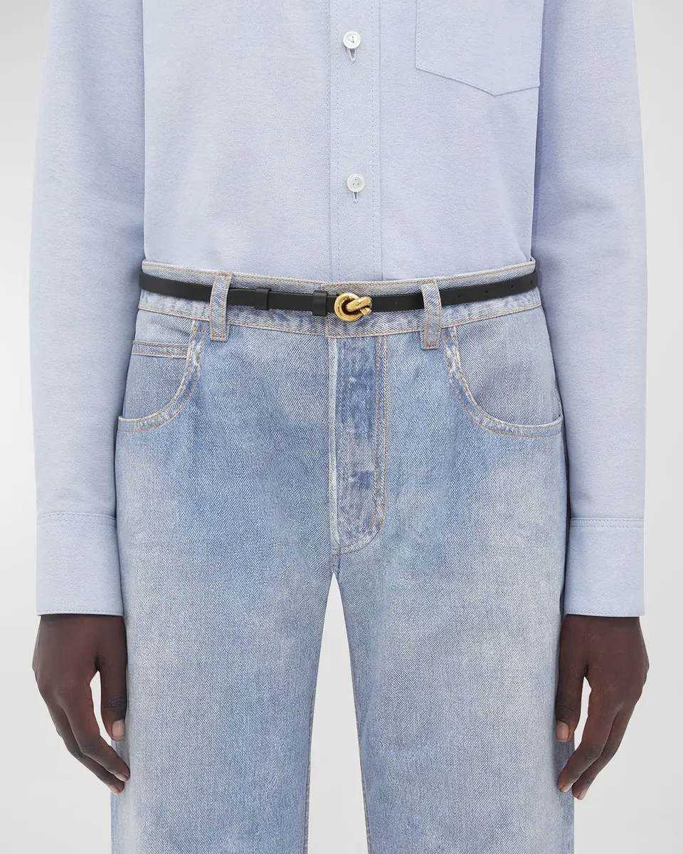 Bottega Veneta Knot Buckle Leather Belt | Thumbnail 2