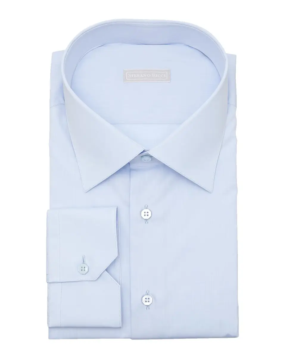 Stefano Ricci Men's Solid Barrel-Cuff Dress Shirt | Thumbnail 3 Stefano Ricci Men's Solid Barrel-Cuff Dress Shirt | Thumbnail 3