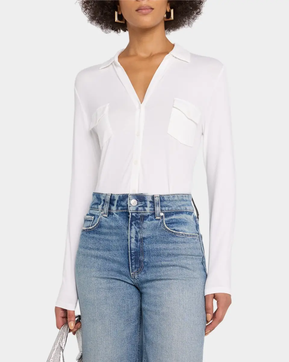 MAJESTIC FILATURES Soft Touch Button-Down Shirt with Pockets | Thumbnail 4 MAJESTIC FILATURES Soft Touch Button-Down Shirt with Pockets | Thumbnail 4