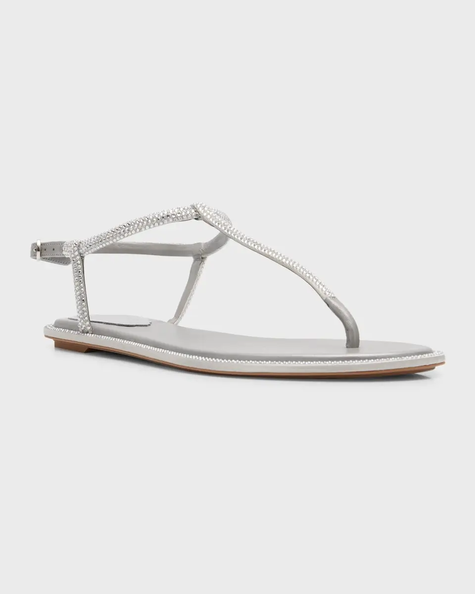 René Caovilla Strass T-Strap Thong Sandals | Thumbnail 2
