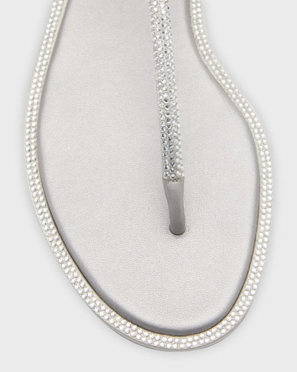 René Caovilla Strass T-Strap Thong Sandals | Thumbnail 5