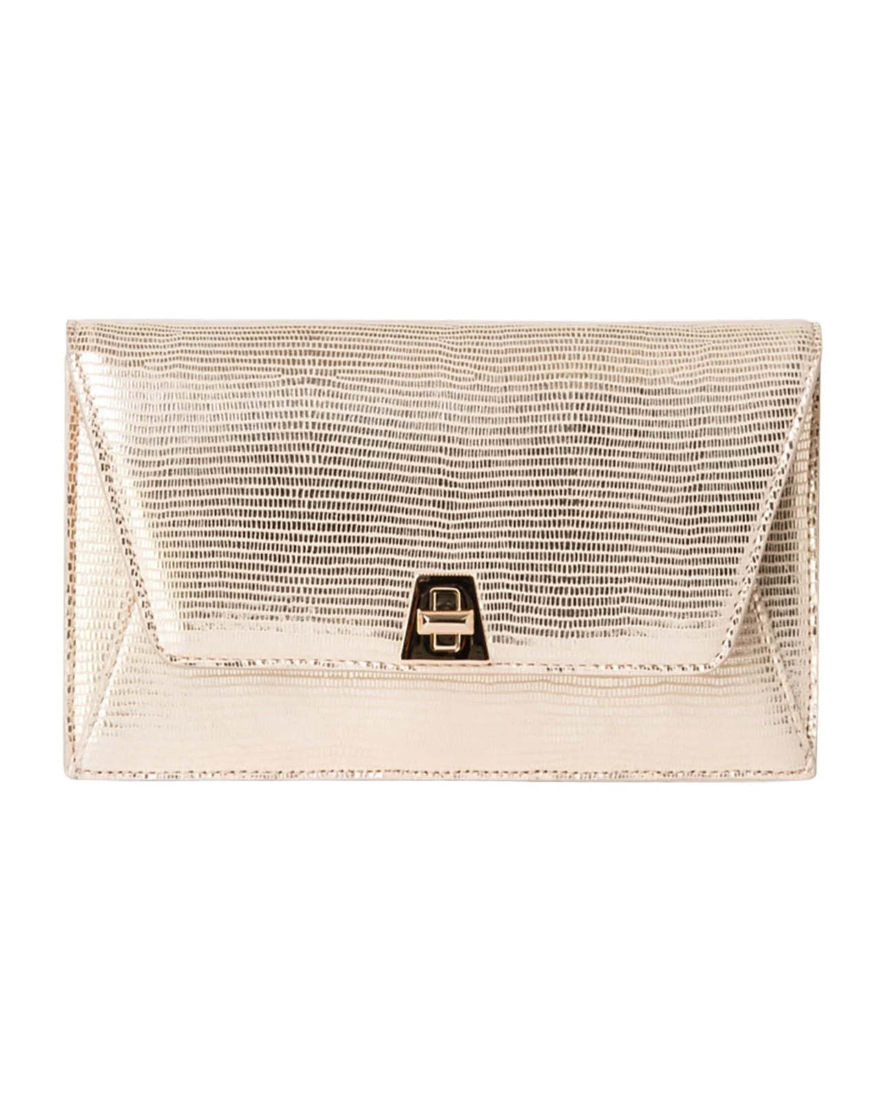 Akris Anouk Metallic Lizard-Embossed Crossbody Bag