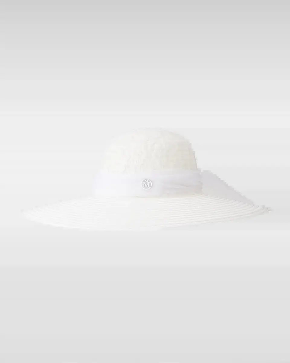 Maison Michel Large-Brim Blanche Bridal Hat | Thumbnail 2