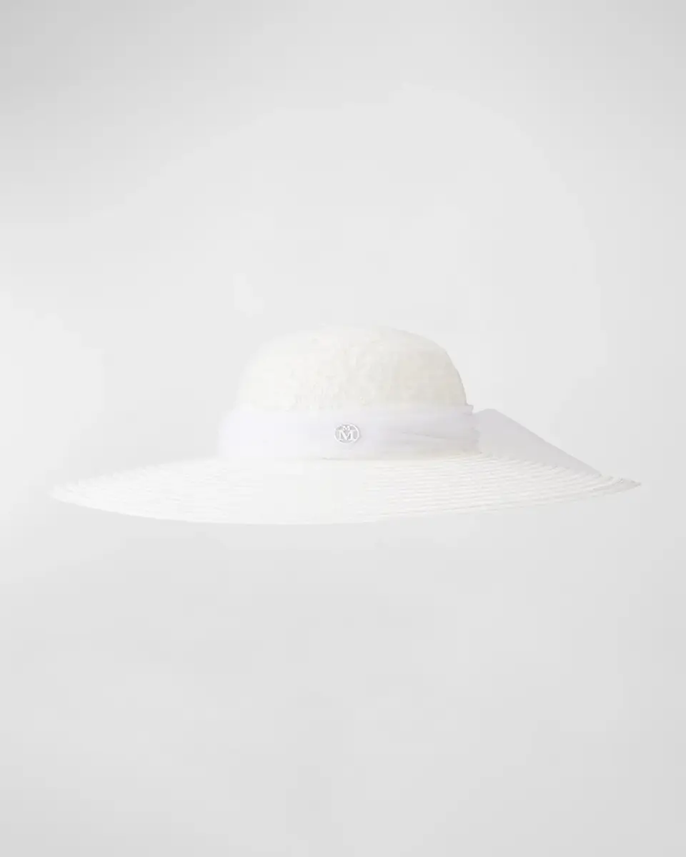 Maison Michel Large-Brim Blanche Bridal Hat | Thumbnail 3